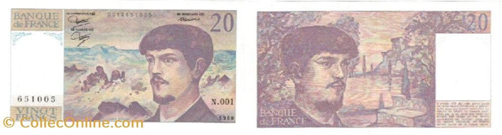 billets europe 20 francs debussy france 1980 f 66 01