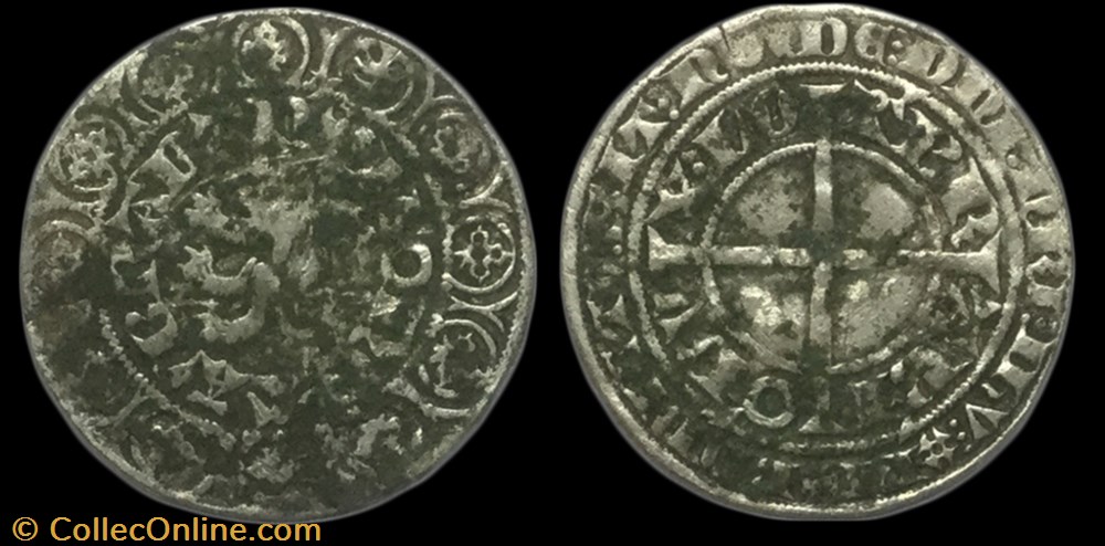 Gros compagnon au lion JEAN III BRABANT - DUCHÉ DE BRABANT monnaie france feodale gros compagnon au lion jean iii brabant duche de brabant
