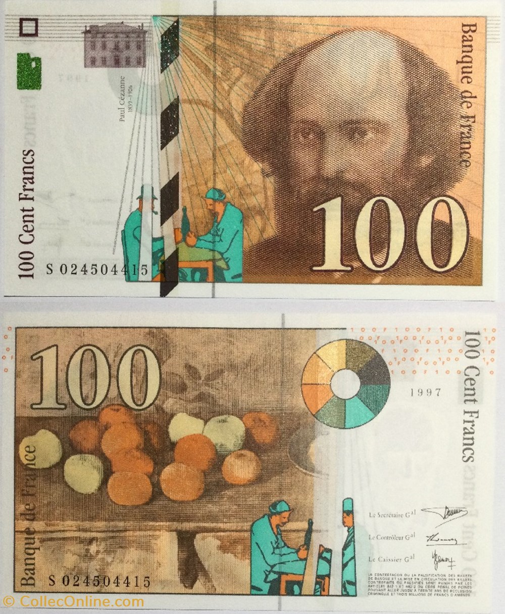 100 Francs CÉZANNE FRANCE 1997 F.74.01 billets europe 100 francs cezanne france 1997 f 74 01