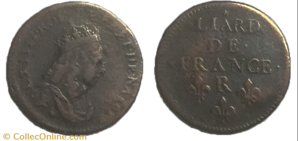 liard de France 1657 R étoile sur A monnaie royale liard de france 1657 r etoile sur a