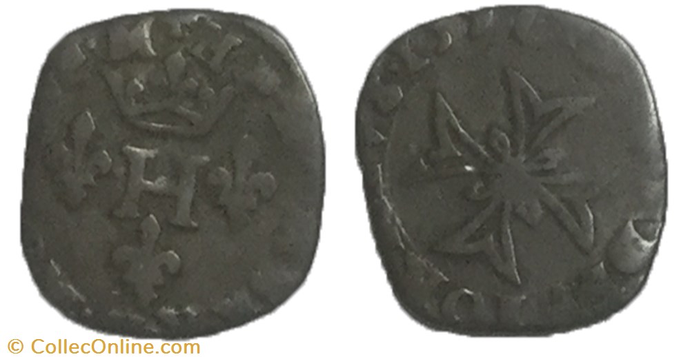 Henri II de montpensier liard principauté de Dombes trevoux monnaie france feodale henri ii de montpensier liard principaute de dombes trevoux