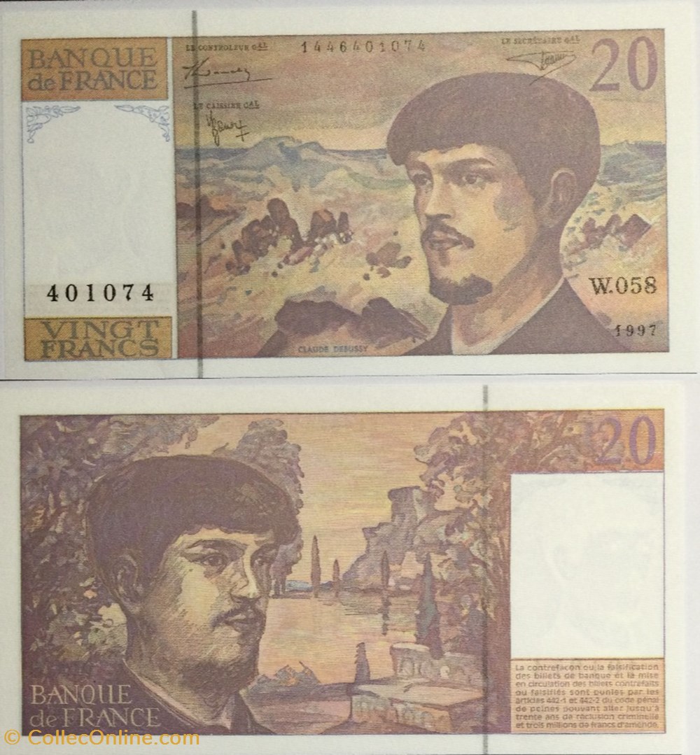 20 Francs DEBUSSY Modifié FRANCE 1997 F.66ter.02 billets europe 20 francs debussy modifie france 1997 f 66ter 02