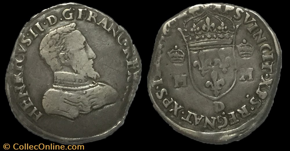 Teston à la tête nue, 1560 Lyon MONNAYAGE AU NOM D'HENRI II FRANÇOIS II monnaie france royale teston a la tete nue 1560 lyon monnayage au nom henri ii francois ii