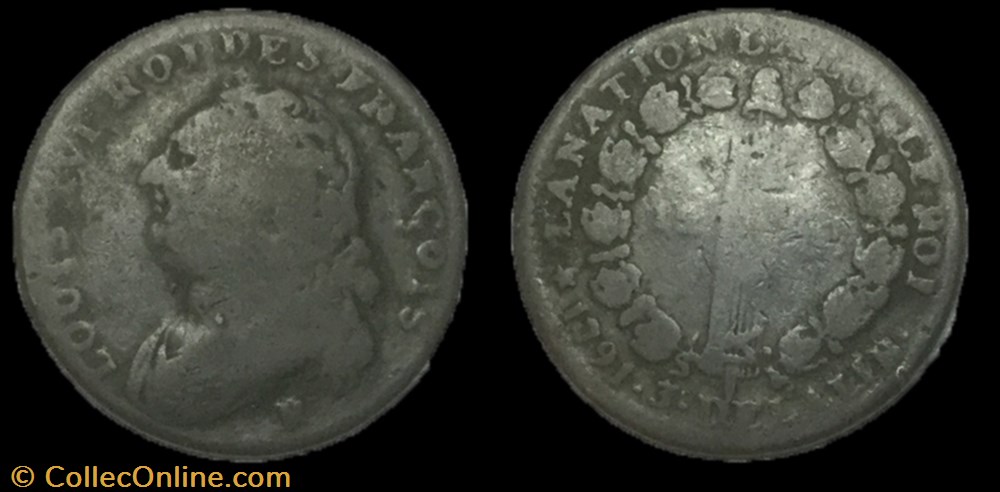 monnaie france royale 12 deniers dit au faisceau louis xvi 1791 r