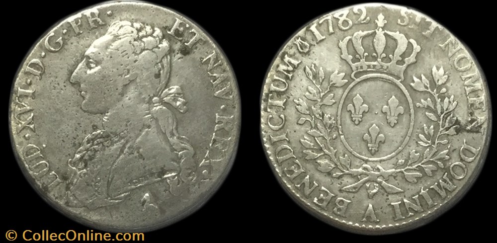Demi-écu aux branches d'olivier 1782 Paris LOUIS XVI monnaie france royale demi ecu aux branches olivier 1782 paris louis xvi