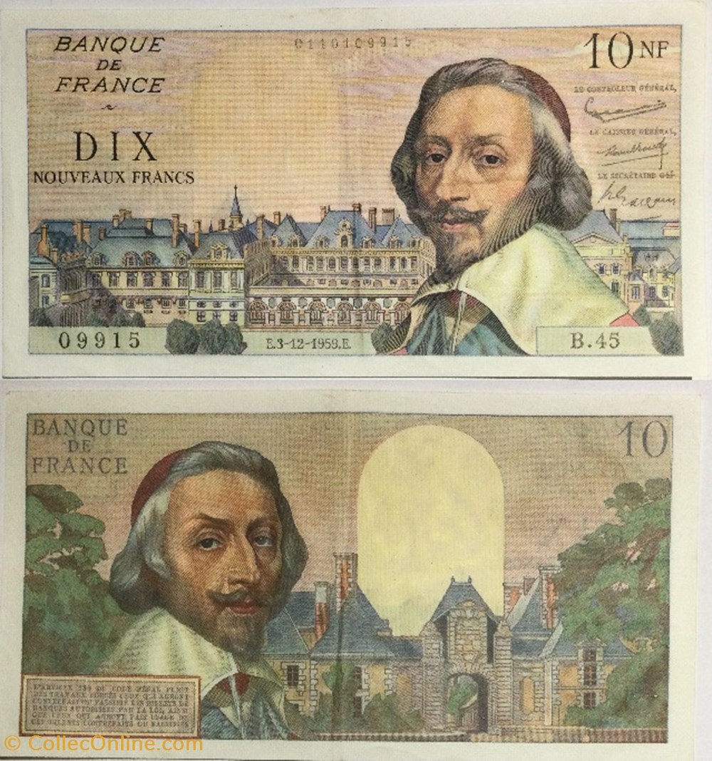 10 Nouveaux Francs RICHELIEU FRANCE 1959 F.57.04 billets europe 10 nouveaux francs richelieu france 1959 f 57 04
