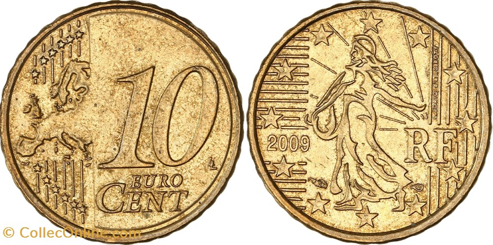 monnaies euros europe 10 centimes euro france 2009 frappe monnaie au 58