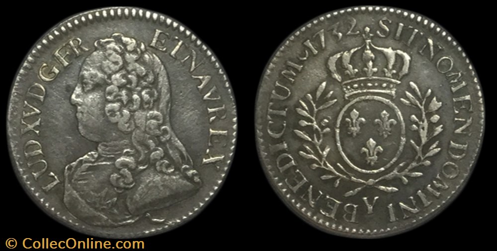 Cinquième d'écu dit “aux branches d'olivier” monnaie france royale cinquieme ecu dit aux branches olivier