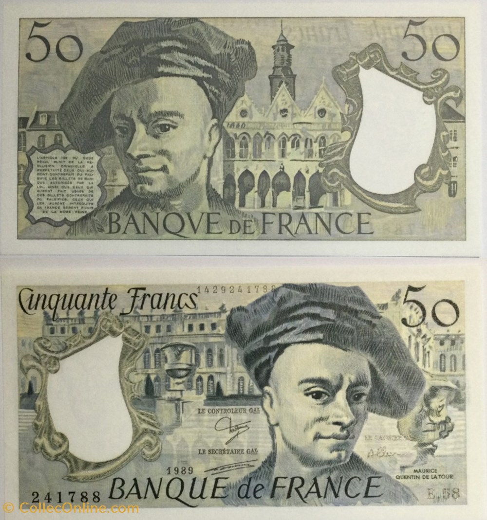 50 Francs QUENTIN DE LA TOUR FRANCE 1989 F.67.15 billets europe 50 francs quentin de la tour france 1989 f 67 15