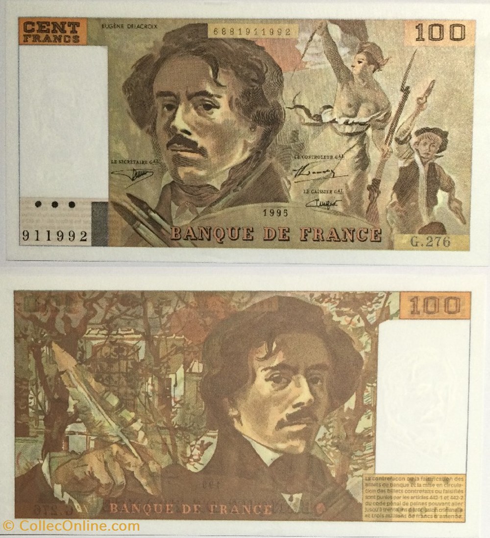100 Francs DELACROIX FRANCE 1995 F.69ter.02b billets europe 100 francs delacroix france 1995 f 69ter 02b