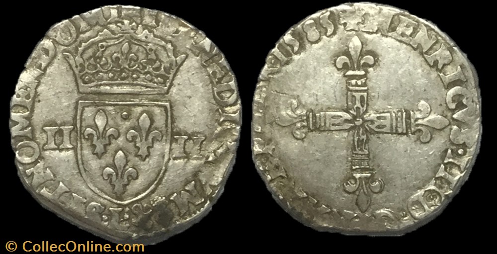 Quart d'écu, croix de face 1585 Bayonne HENRI III monnaie france royale quart ecu croix de face 1585 bayonne henri iii