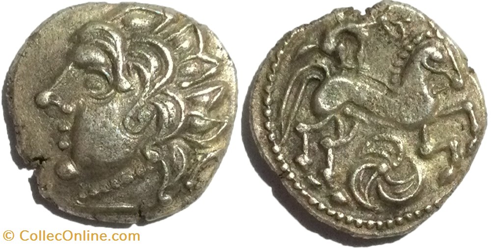 Drachme au loup et au cheval bituriges cubi monnaies antiques celtes drachme au loup et au cheval bituriges cubi