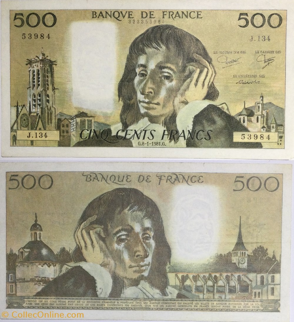 500 Francs PASCAL FRANCE 1981 F.71.23 billets europe 500 francs pascal france 1981 f 71 23
