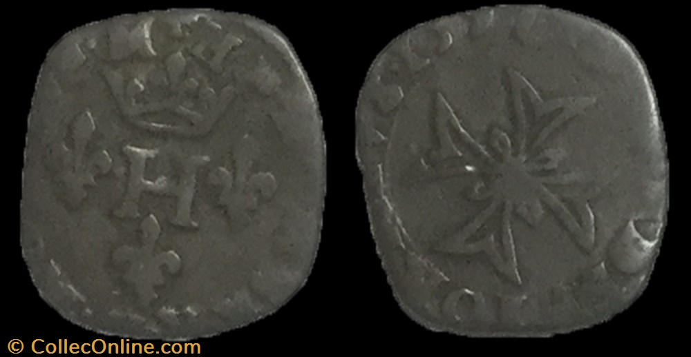 Henri II de montpensier liard principauté de Dombes trevoux monnaie france feodale henri ii de montpensier liard principaute de dombes trevoux