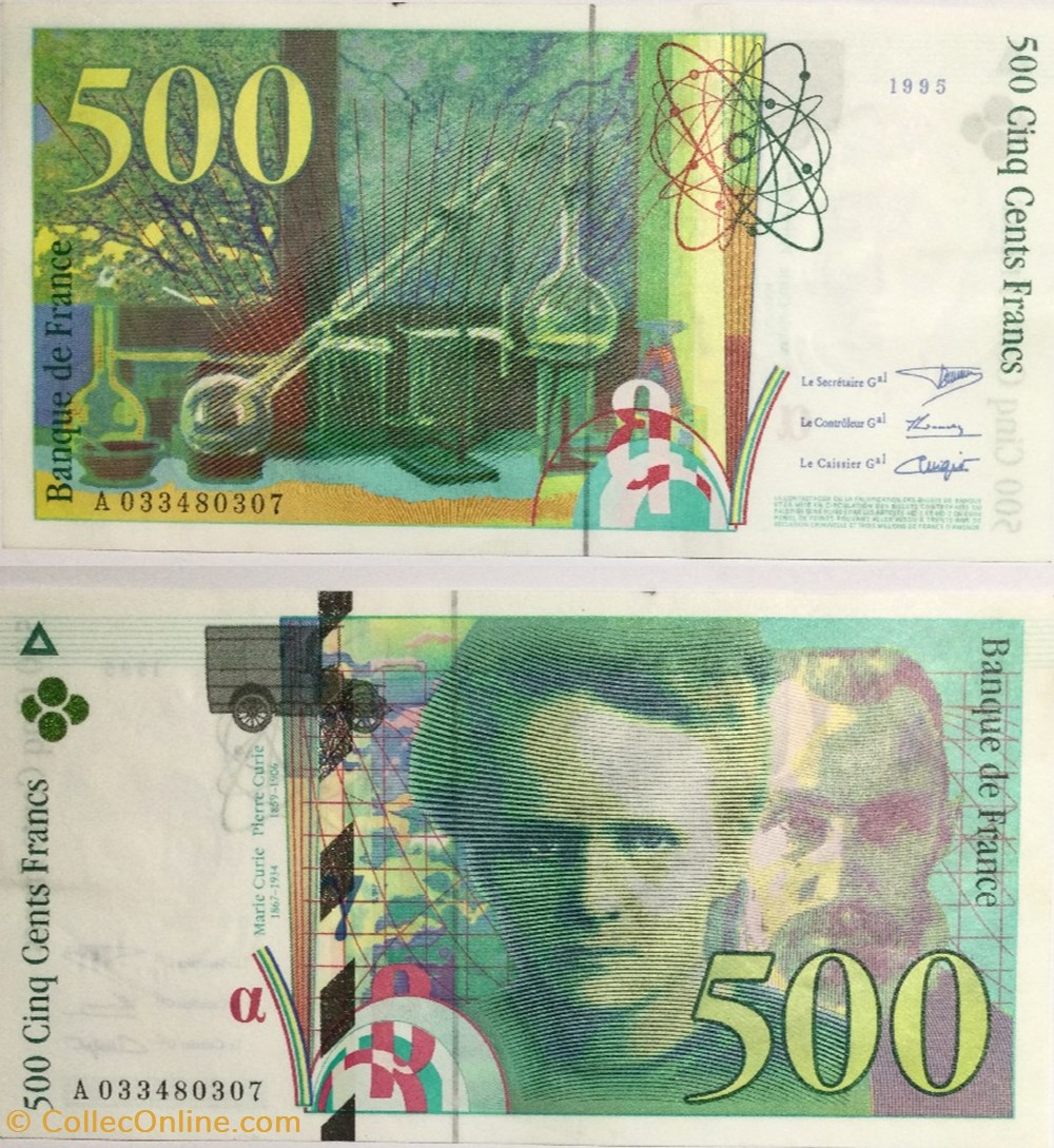 500 Francs PIERRE ET MARIE CURIE FRANCE 1995 F.76.02 billets europe 500 francs pierre et marie curie france 1995 f 76 02