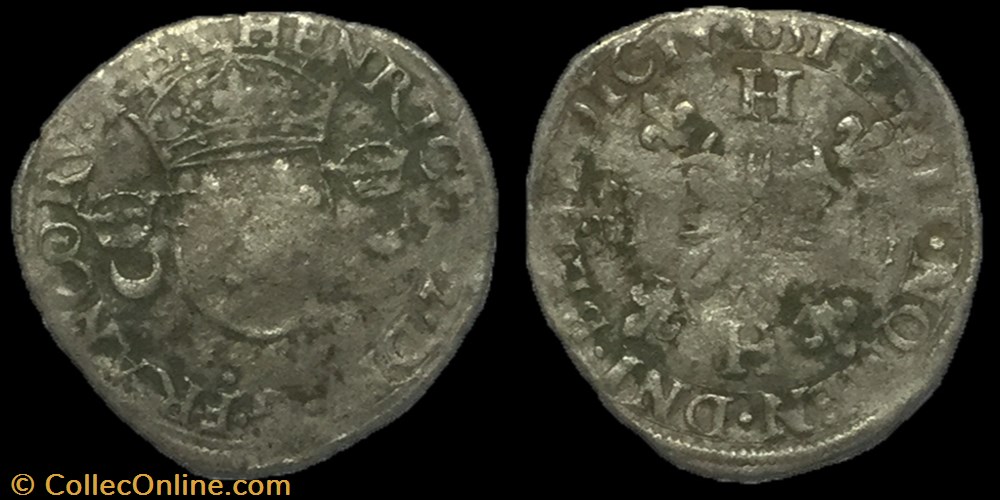 Douzain aux croissants 1551 Troyes HENRI II monnaie france royale douzain aux croissants 1551 troyes henri ii