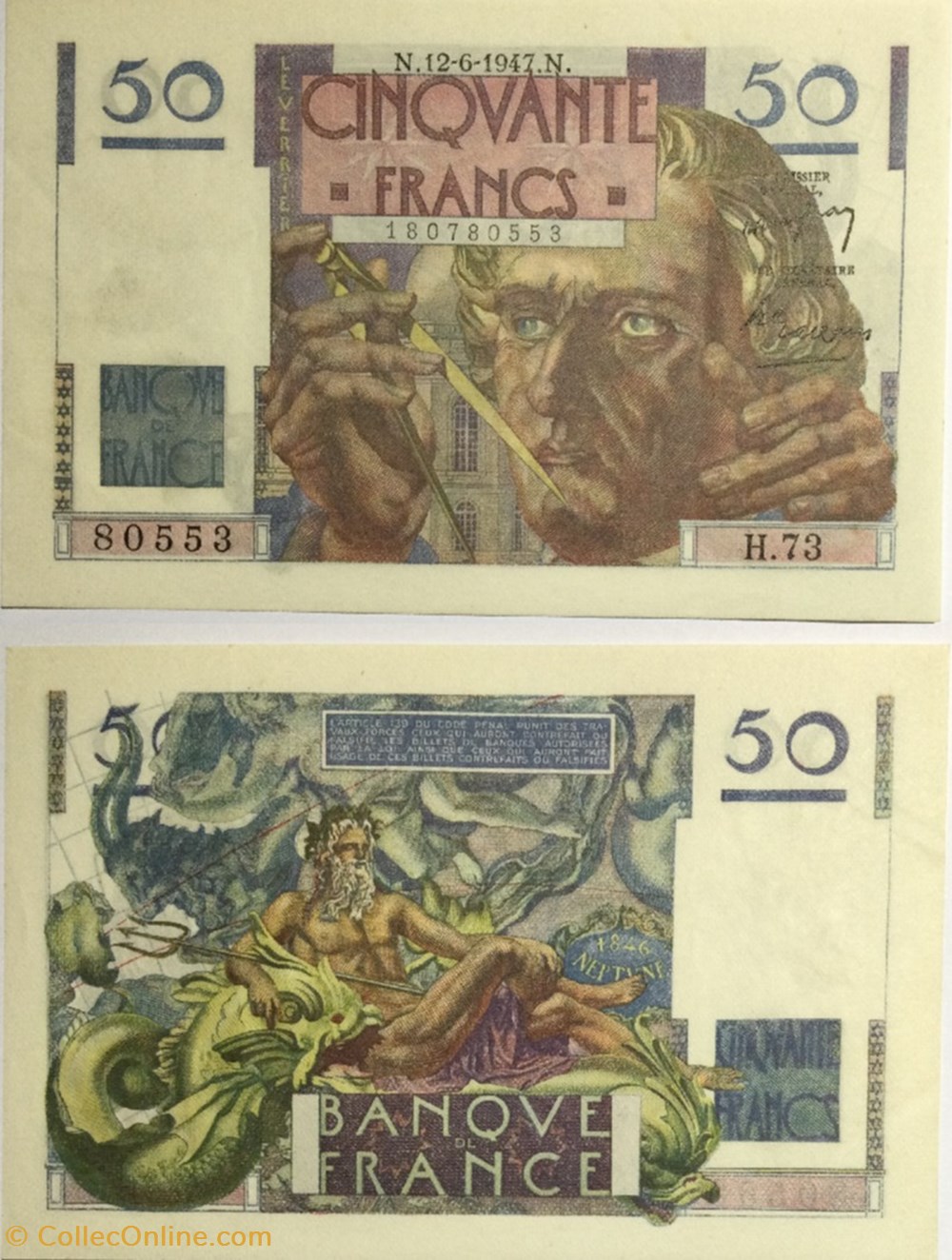 50 Francs LE VERRIER FRANCE 1947 F.20.08 billets europe 50 francs le verrier france 1947 f 20 08