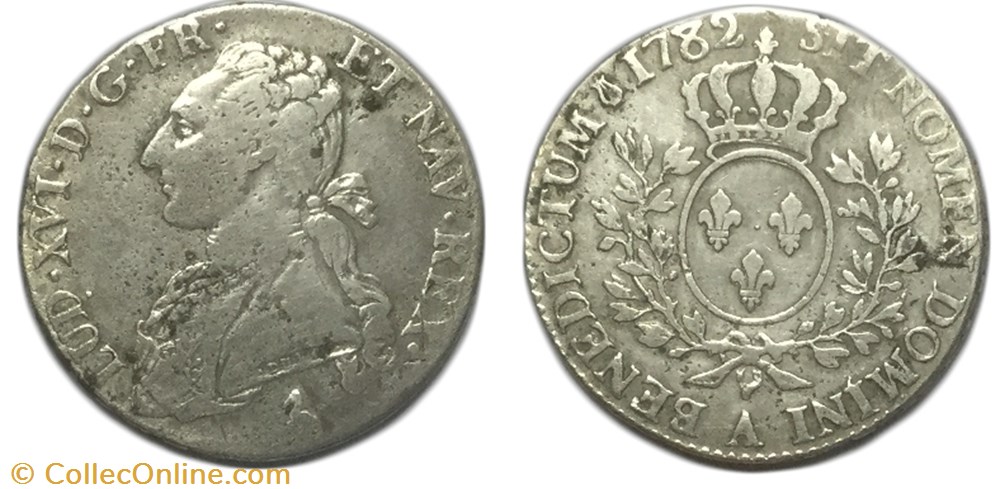 Demi-écu aux branches d'olivier 1782 Paris LOUIS XVI monnaie france royale demi ecu aux branches olivier 1782 paris louis xvi
