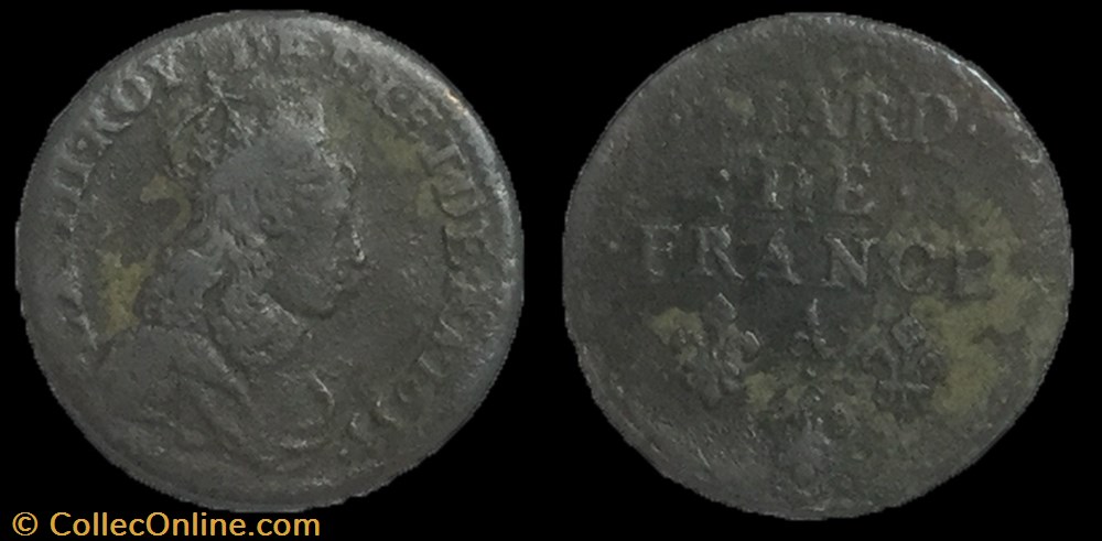 liard de France Louis XIV 1655 A monnaie royale liard de france louis xiv 1655 a