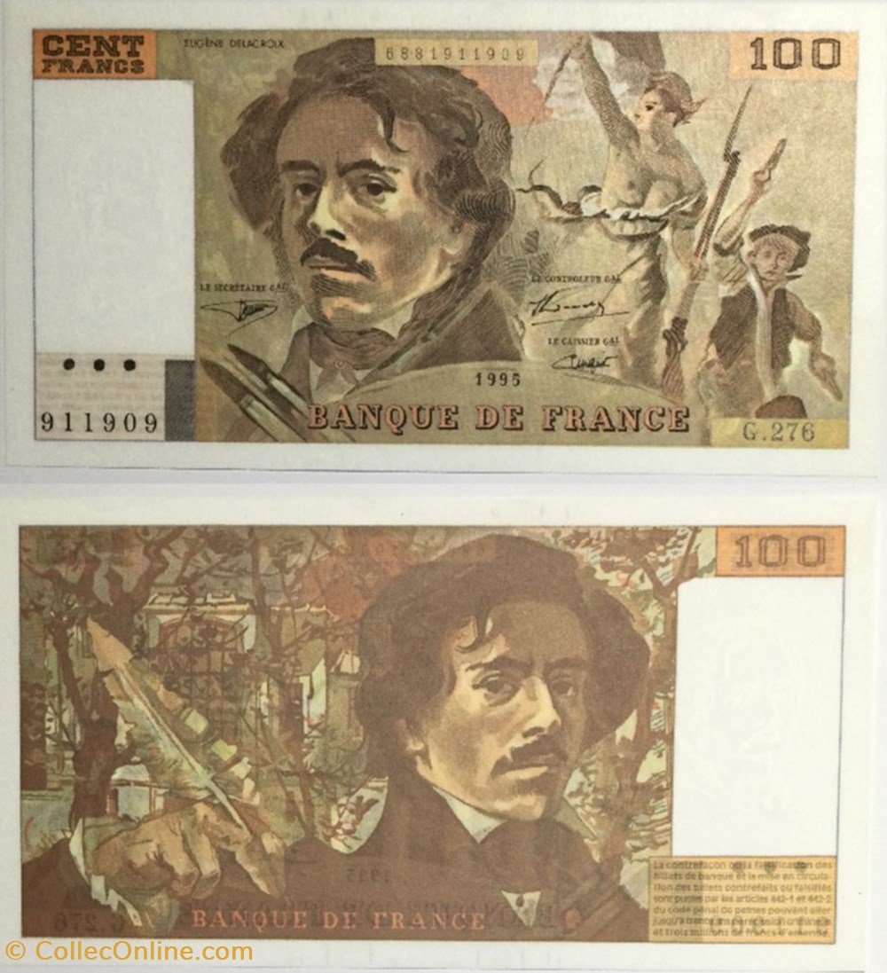 100 Francs DELACROIX FRANCE 1995 F.69ter.02b billets europe 100 francs delacroix france 1995 f 69ter 02b