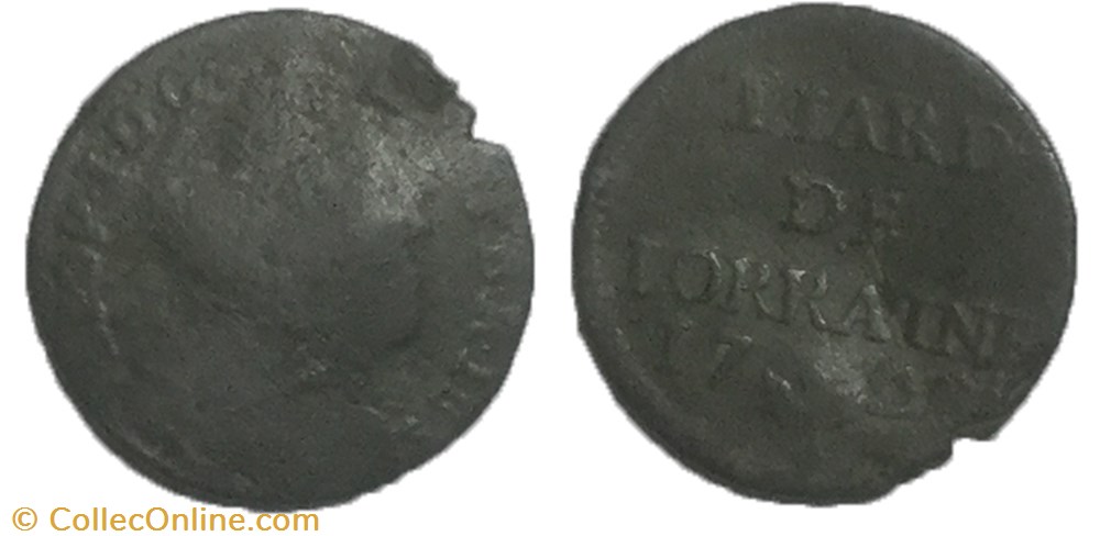 liard de lorraine Léopold 1er 1728 monnaie france feodale liard de lorraine leopold 1er 1728