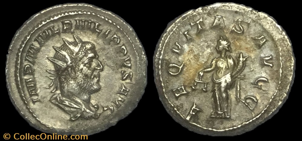 monnaie antique av jc ap romaine antoninien philippe ier arabe