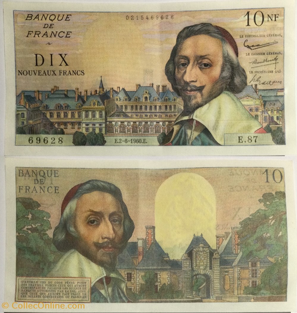 10 Nouveaux Francs RICHELIEU FRANCE 1960 F.57.08 billets europe 10 nouveaux francs richelieu france 1960 f 57 08