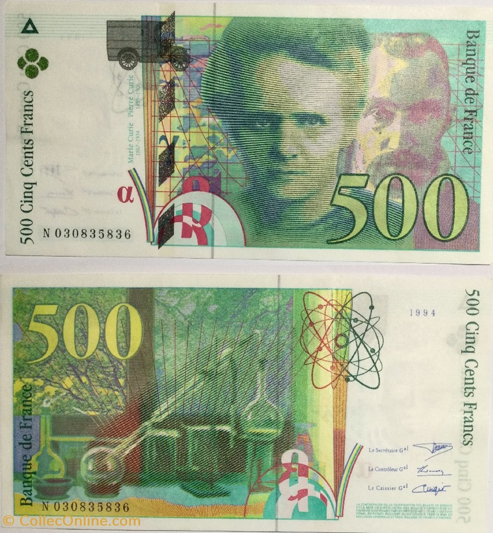 500 Francs PIERRE ET MARIE CURIE FRANCE 1994 F.76.01 billets europe 500 francs pierre et marie curie france 1994 f 76 01