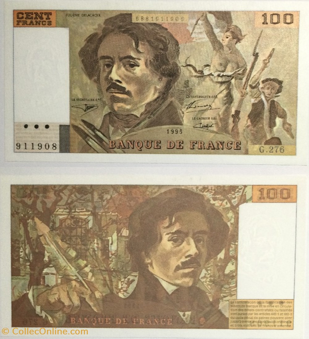 100 Francs DELACROIX FRANCE 1995 F.69ter.02b billets europe 100 francs delacroix france 1995 f 69ter 02b