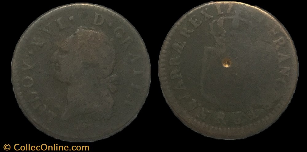 Sol dit à l'écu Louis XVI 1787 R monnaie france royale sol dit a ecu louis xvi 1787 r