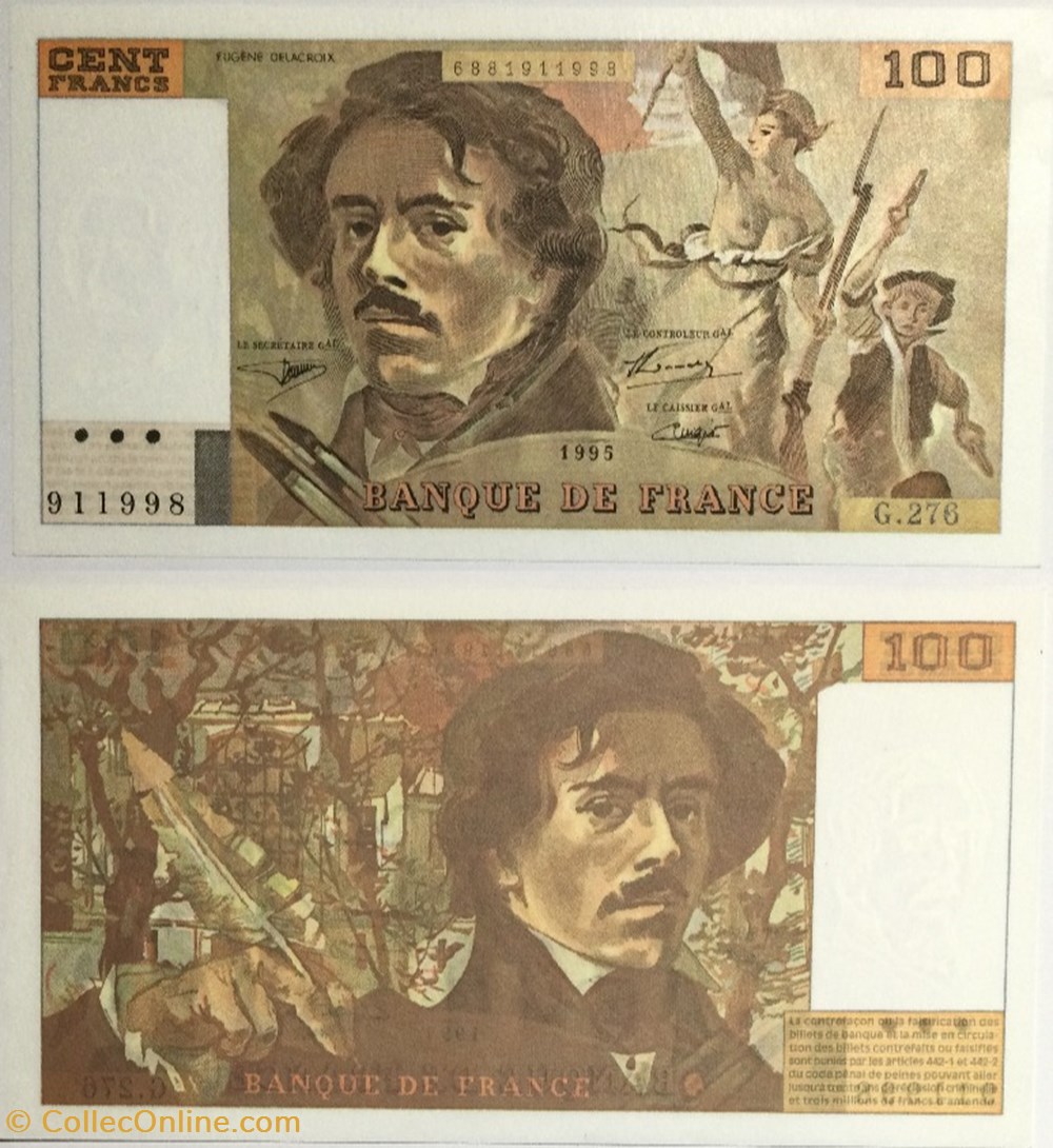 100 Francs DELACROIX FRANCE 1995 F.69ter.02b billets europe 100 francs delacroix france 1995 f 69ter 02b