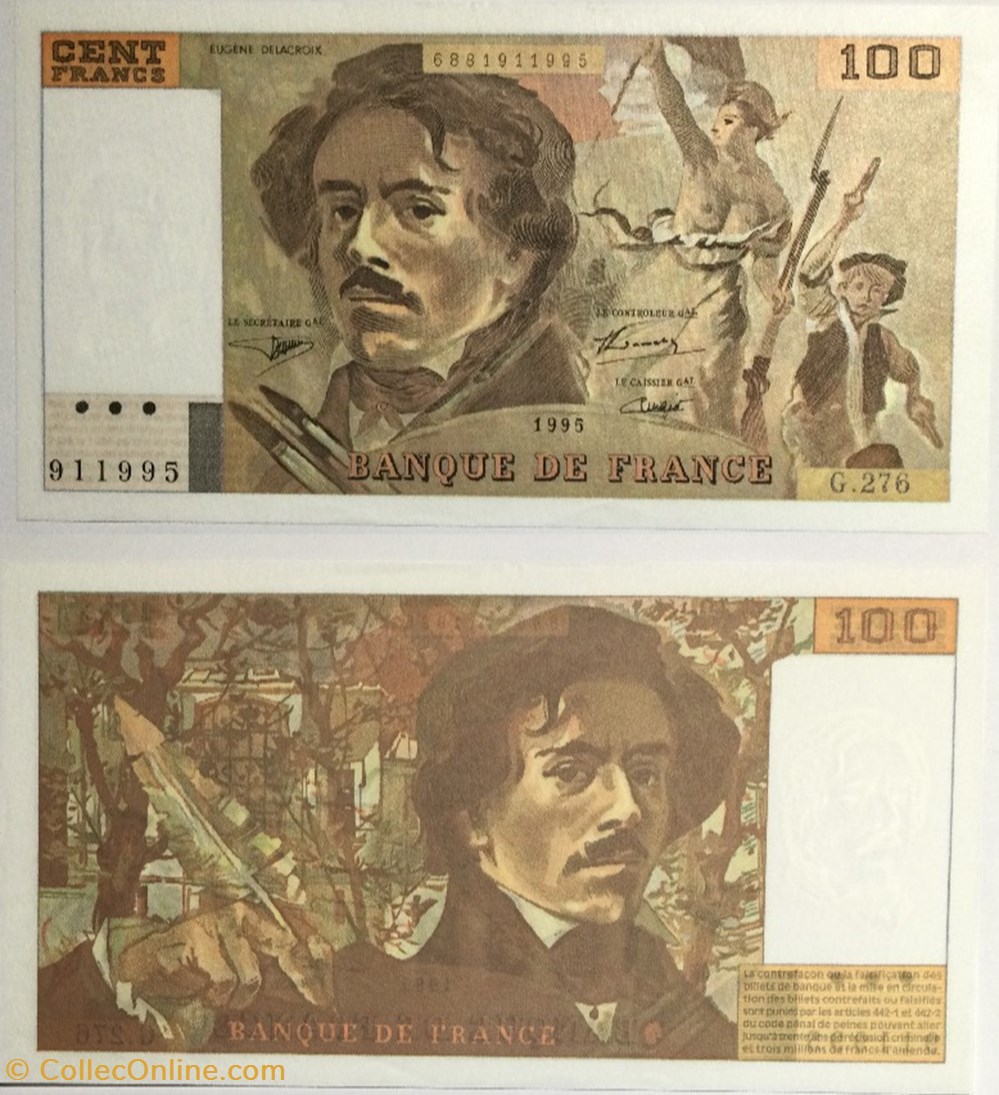 100 Francs DELACROIX FRANCE 1995 F.69ter.02b billets europe 100 francs delacroix france 1995 f 69ter 02b
