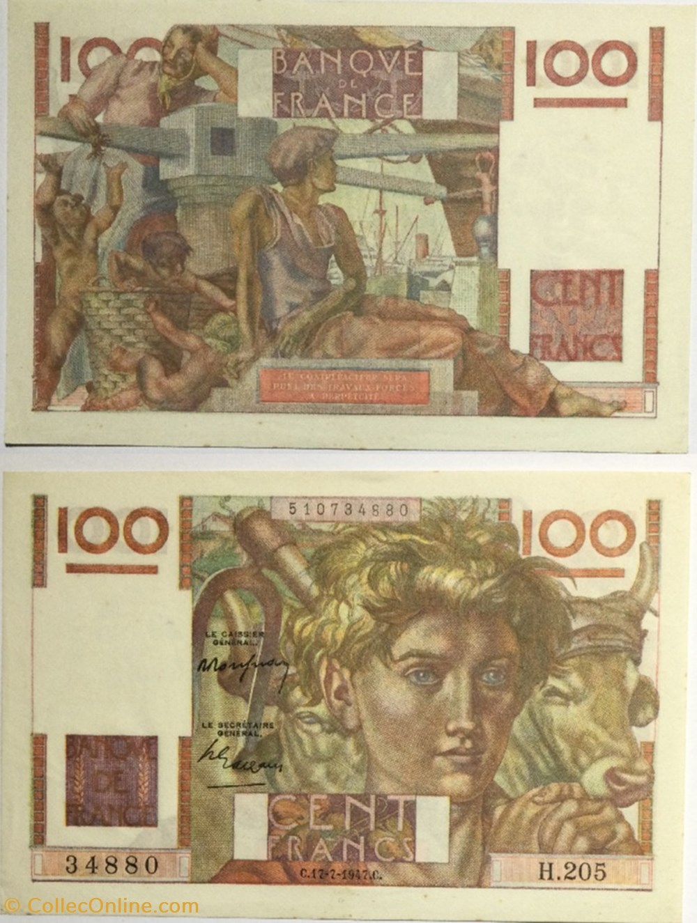 100 Francs JEUNE PAYSAN FRANCE 1947 F.28.15 billets europe 100 francs jeune paysan france 1947 f 28 15
