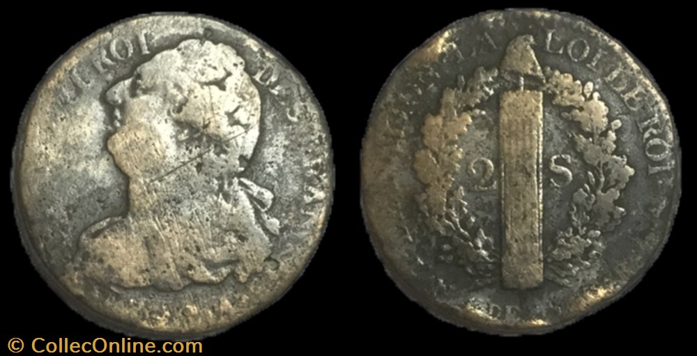 2 sols dit "au faisceau" 1792 .A. monnaie france moderne 2 sols dit au faisceau 1792 a