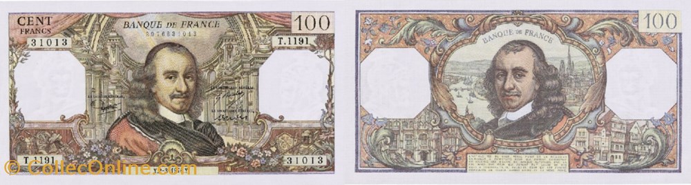 billets europe 100 francs corneille france 1978 f 65 62 n radar