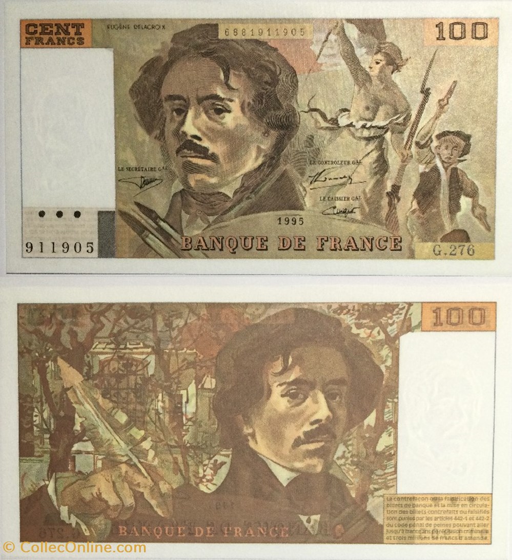100 Francs DELACROIX FRANCE 1995 F.69ter.02b billets europe 100 francs delacroix france 1995 f 69ter 02b