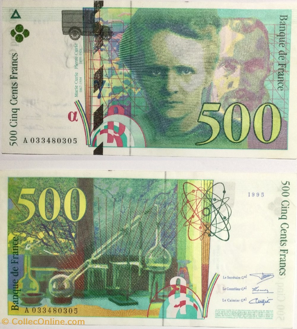 500 Francs PIERRE ET MARIE CURIE FRANCE 1995 F.76.02 - Banknotes