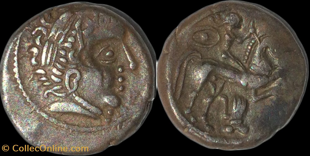 BITURIGES Drachme au cavalier et à la main - P I monnaies antiquite jc ap celtes bituriges drachme au cavalier et a la main p i