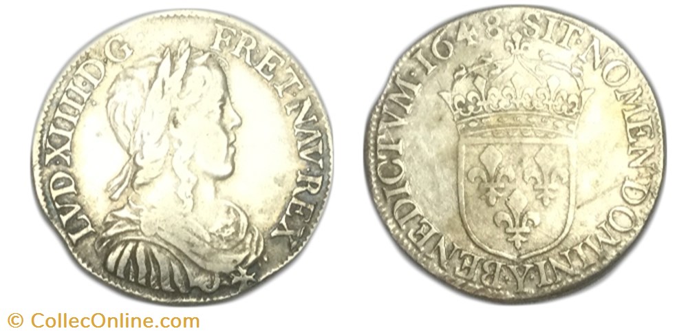 Demi-écu à la mèche longue monnaie france royale demi ecu a la meche longue
