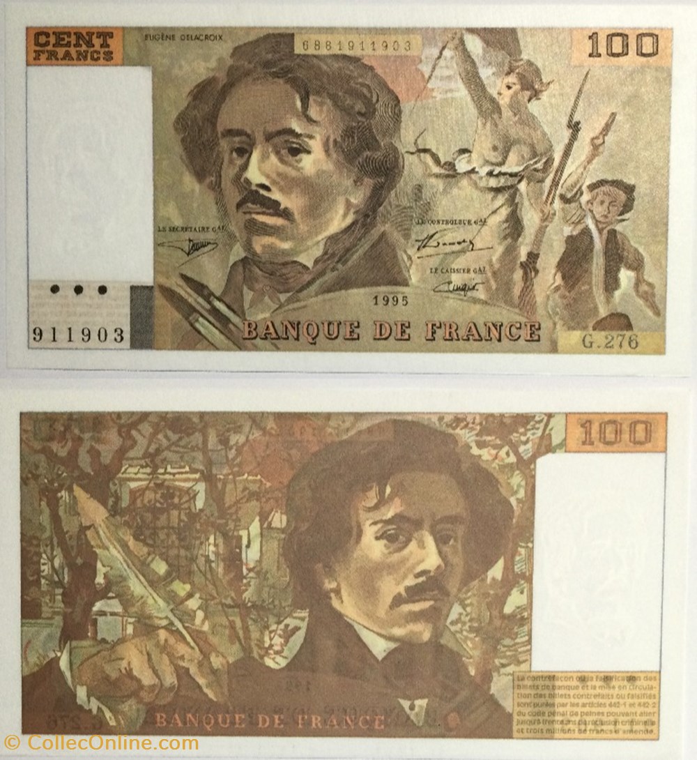 100 Francs DELACROIX FRANCE 1995 F.69ter.02b billets europe 100 francs delacroix france 1995 f 69ter 02b