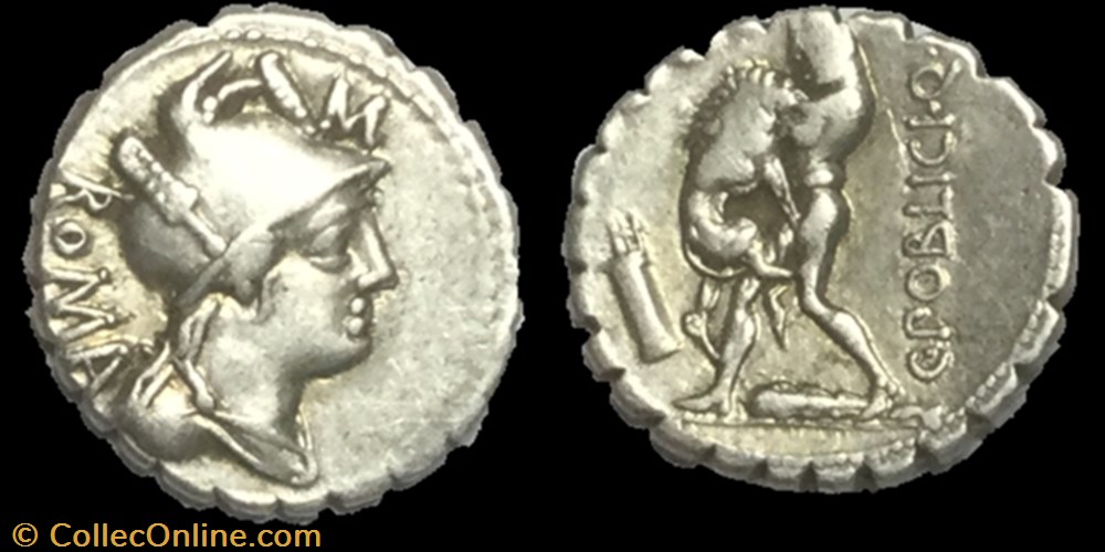 monnaie antique av jc ap romaine denier poblicia serratus