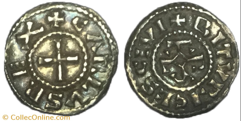 denier Charles II bourges monnaie france carolingienne denier charles ii bourges