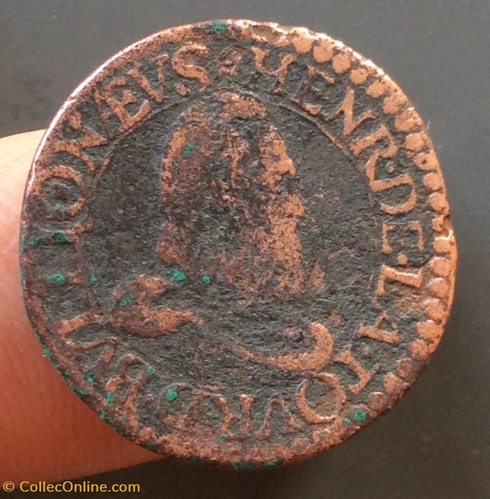 monnaies europe medievale france feodales double tournois henri de la tour 1614 type 5
