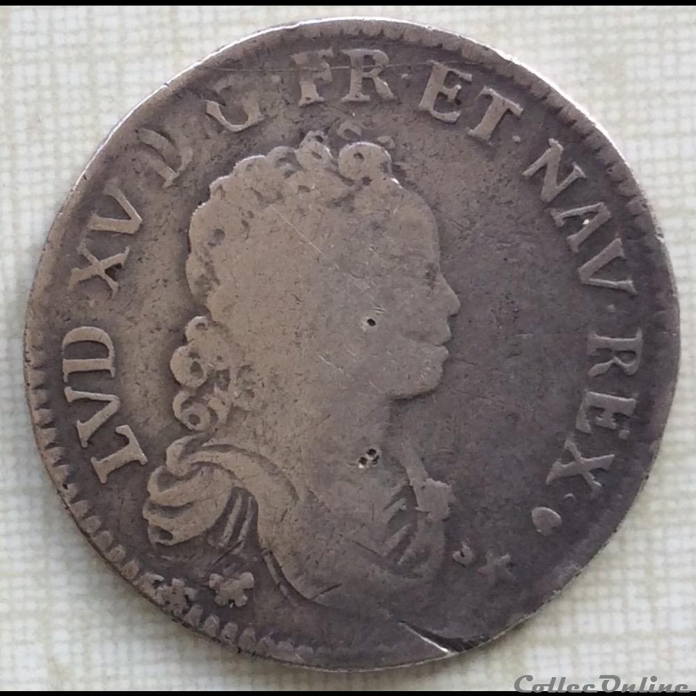 monnaie france royale quarante sols de strasbourg louis xv 1716 bb