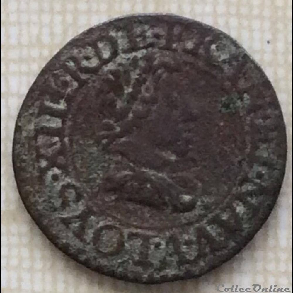 monnaie france royale denier tournois louis xiii 1626 a paris