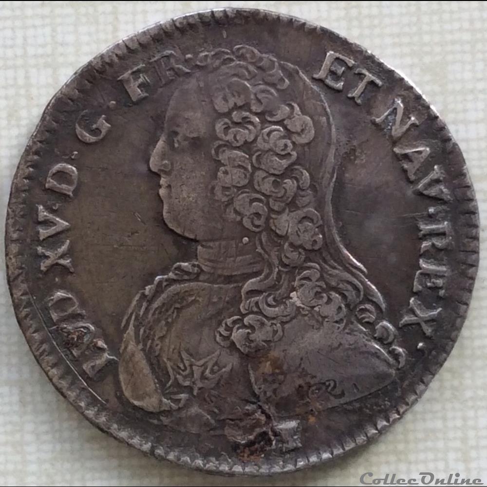 Demi écu aux branches d’oliviers Louis XV 1729 9 Rennes monnaie france royale demi ecu aux branches d oliviers louis xv 1729 9 rennes