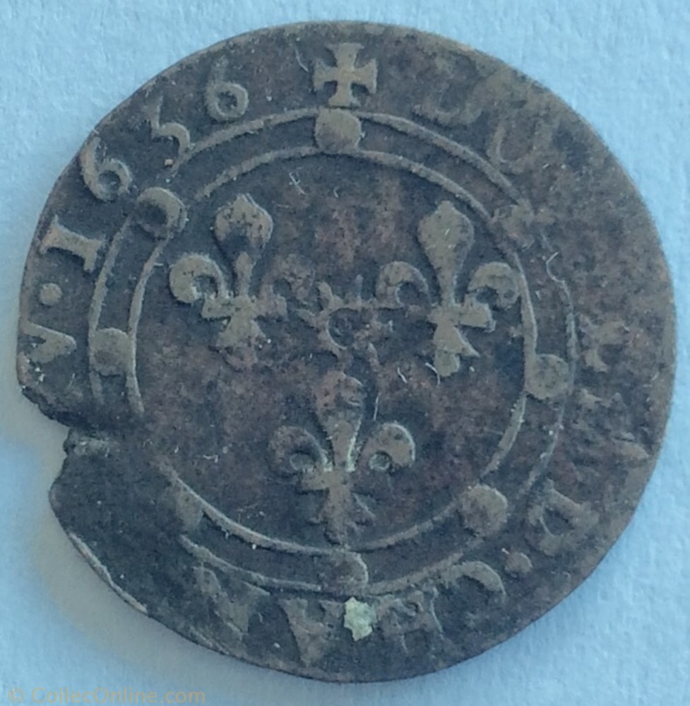 Double de Charleville Charles 1er 1636 monnaie france feodale double de charleville charles 1er 1636