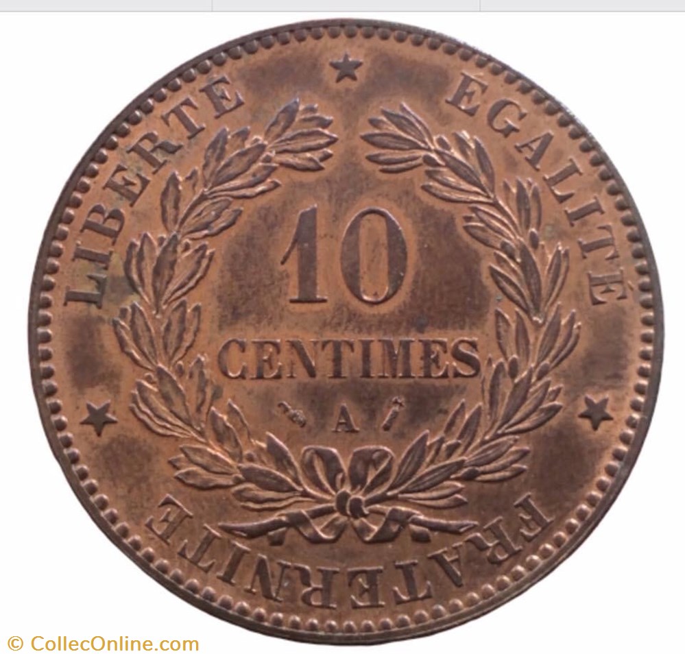 10 centimes Cérès 1882 A Paris monnaie france moderne 10 centimes ceres 1882 a paris