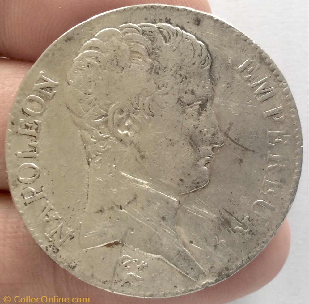 5 francs Napoléon 1er 1806 A Paris tête nue Revers république calendrier grégorien monnaie france moderne 5 francs napoleon 1er 1806 a paris tete nue revers republique calendrier gregorien