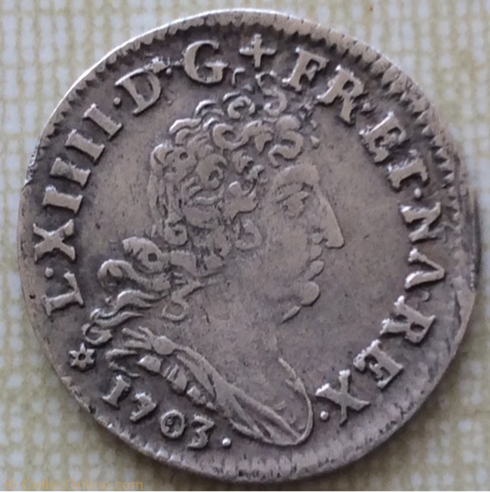 5 sols aux insignes Louis XIV 1703 BB STRASBOURG monnaie france royale 5 sols aux insignes louis xiv 1703 bb strasbourg